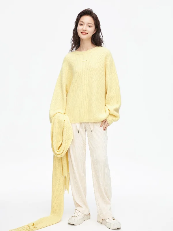 Women's Rounded Collar SweatersSticky Yellow Sweater