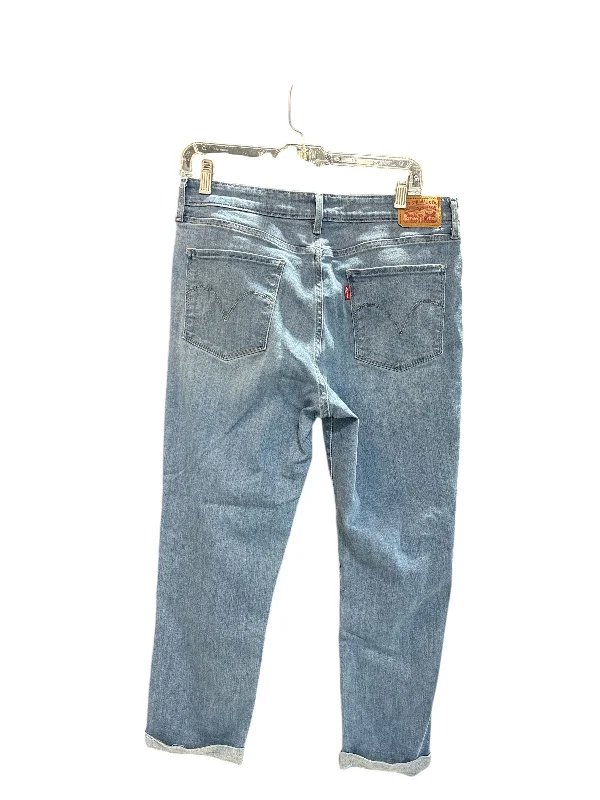 Women's Jodhpurs with Long LengthJeans Cropped By Levis Capital E In Blue Denim, Size: 12