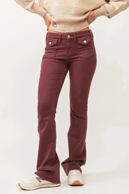 Women's Capri PantsJaxtyn Bootcut Jeans In Maroon