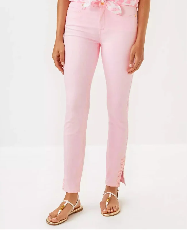 Women's Jodhpurs with Shirt Collar29" South Ocean High Rise Skinny Jean In Pink Muse