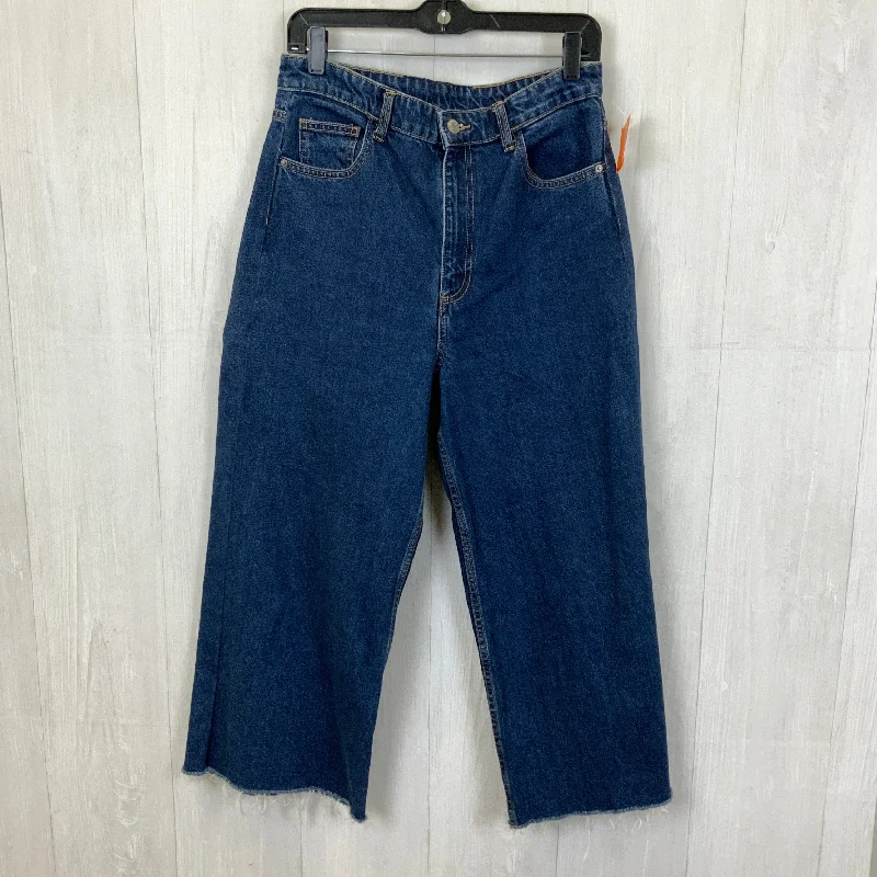 Women's Jodhpur BootsJeans Cropped By Zara In Blue Denim, Size: 8