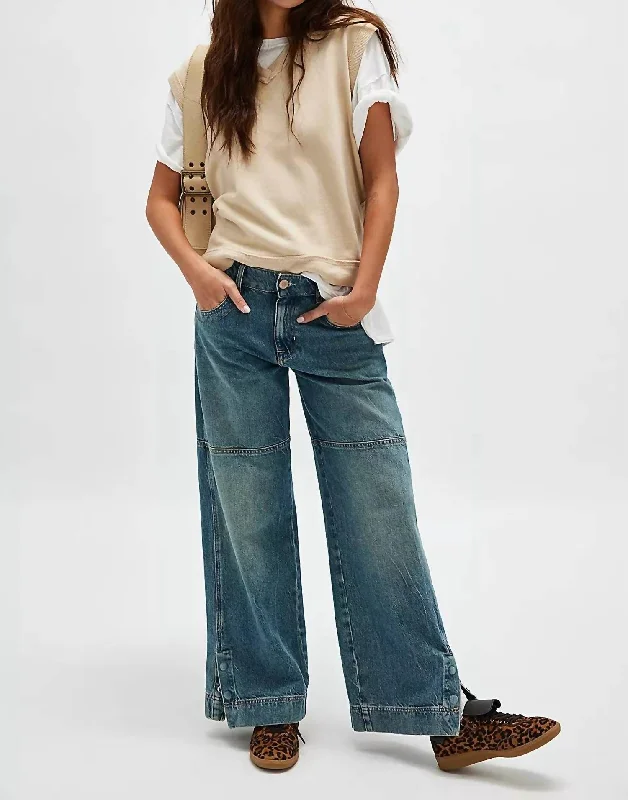 Women's Jodhpurs with High CollarBenji Relaxed Wide Leg Jean In Salt Of The Earth