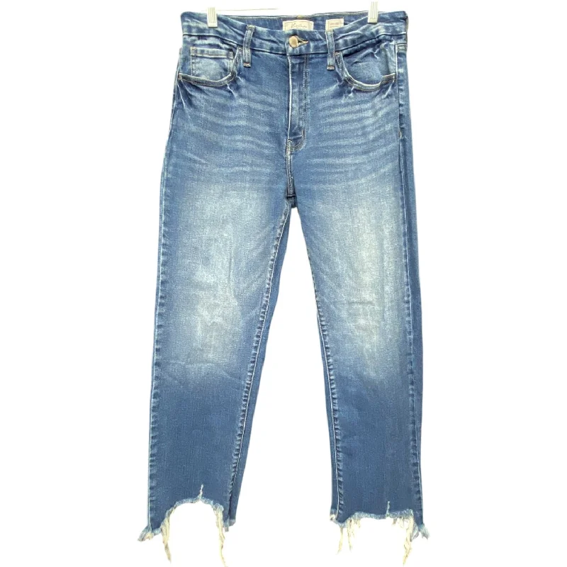 Women's Jodhpurs with High WaistJeans Cropped By Kancan In Blue Denim, Size: 6