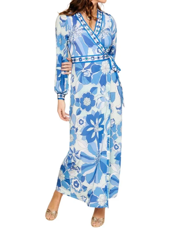 Women's Keyhole-Back DressesAnnora Wrap Dress In Blue