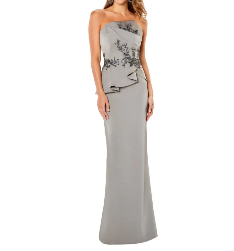 Women's Square-Neck DressesAsymmetrical Long Dress In Taupe