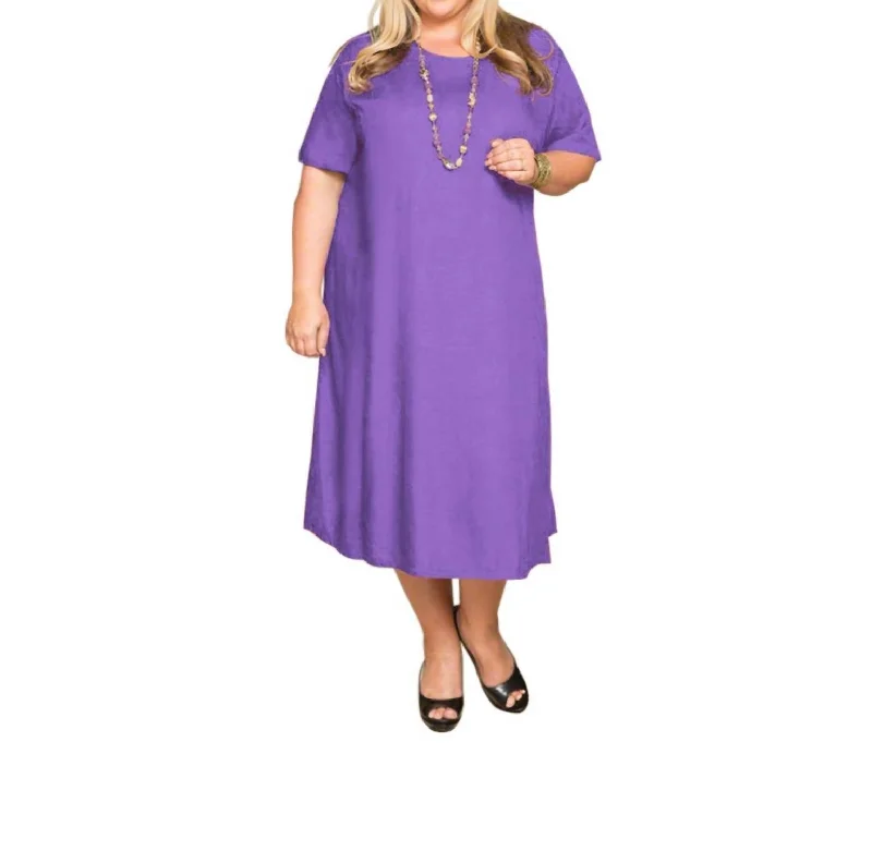 Women's Bell-Sleeve DressesBelle Rayon Plus Size Dress In Eggplant