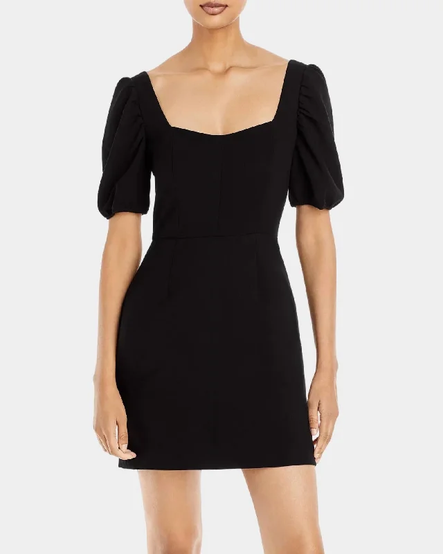 Women's Sweetheart-Neck DressesBerina Whisper Puff Sleeve Dress In Black