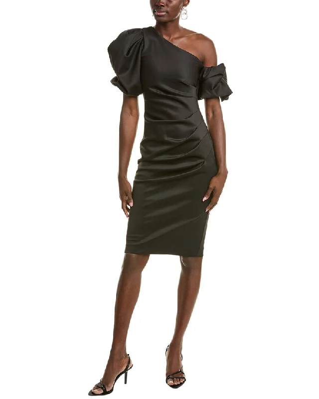 Women's Rounded-Neck DressesBlack Halo Ilona Cocktail Sheath Dress