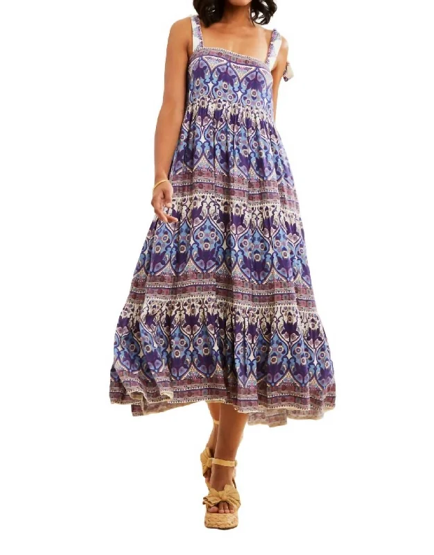 Women's Shawl Collar DressesBrinley Dress In Delilah Border Print