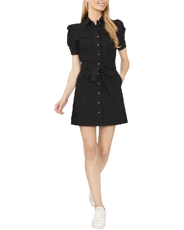 Women's Gathered DressesCece Puff Sleeve Button Front Denim Dress