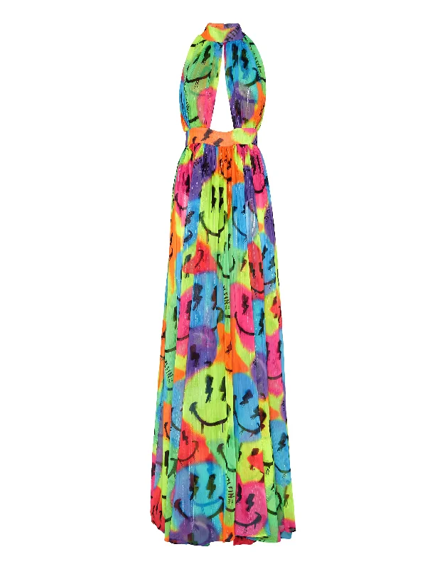 Women's V-Neck DressesChiffon Long Dress Smile