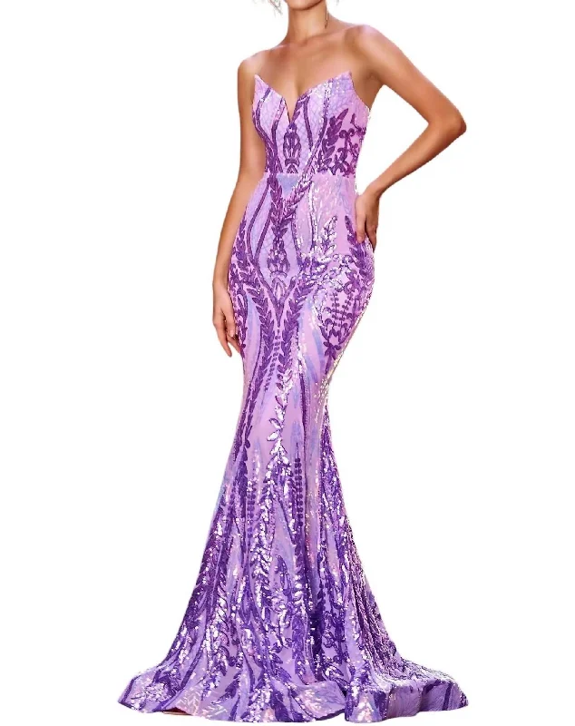 Women's Halter DressesEmbellished Strapless Dress In Lilac