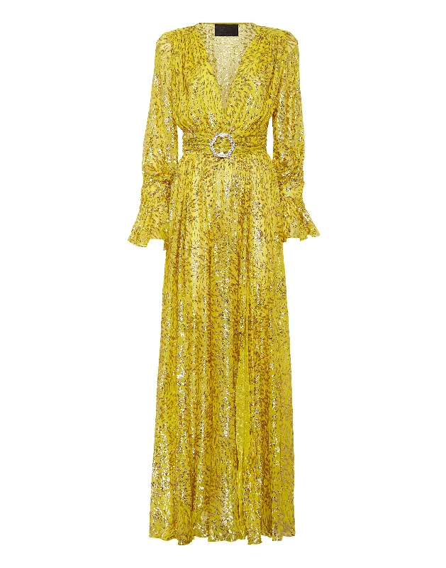 Women's Midi DressesGold Lurex Long Dress