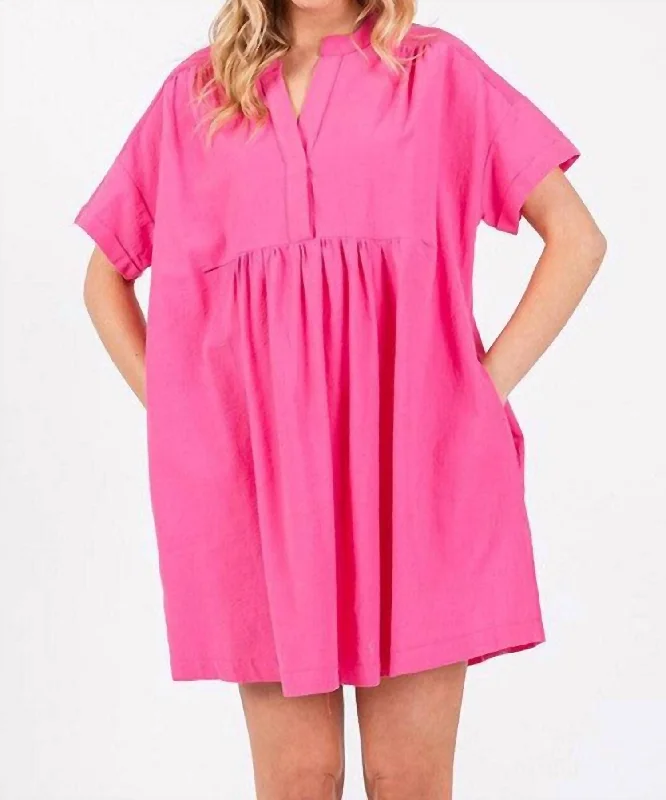 Women's Cap-Sleeve DressesGreta Oversized Dress In Pink