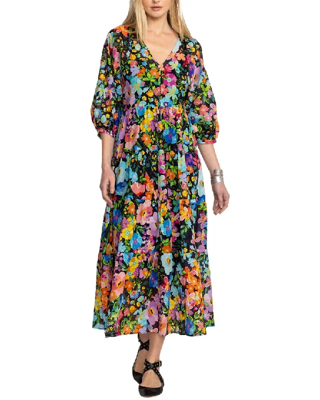 Women's Off-the-Shoulder DressesJohnny Was Wild Blooms Dolman Tiered Dress