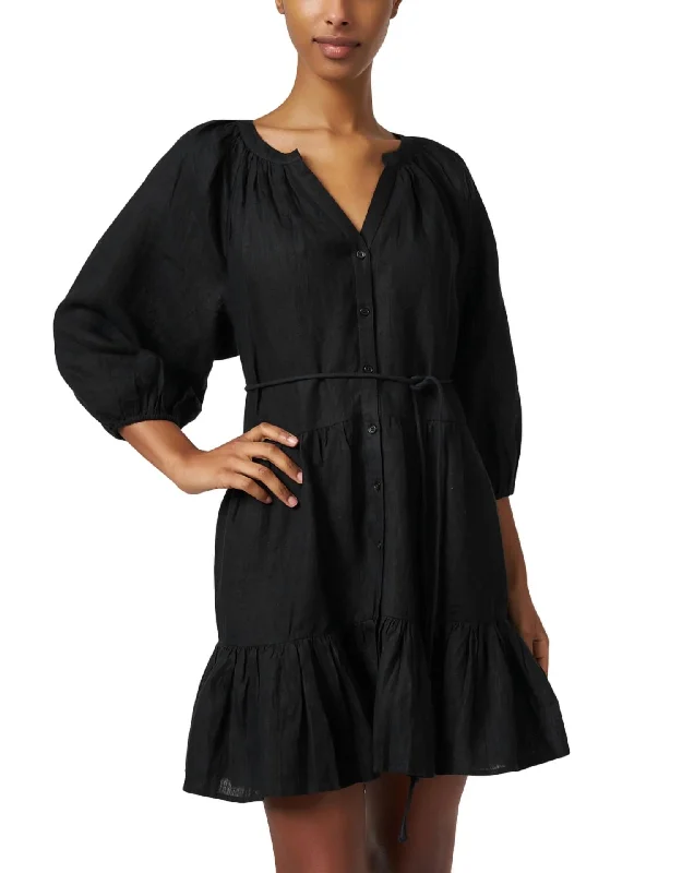  Women's A-Line DressesLinen Tiered Dress In Black