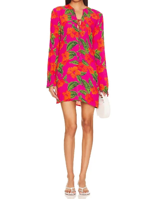 Women's Sleeveless DressesLuana Kaftan Dress In Hibiscus