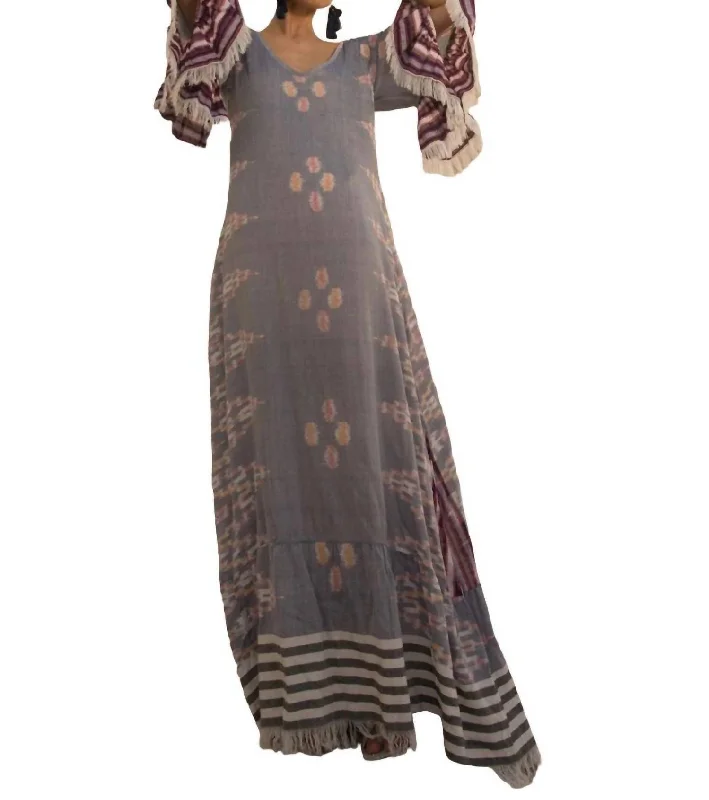 Women's Low Collar DressesMargarita Dress In Denim Ikat