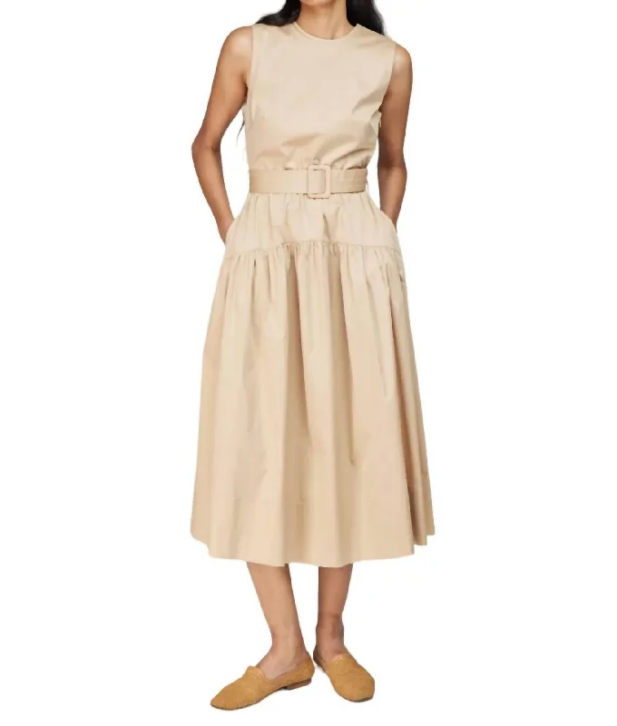 Women's Narrow Collar DressesNoemi Dress In Oatmeal