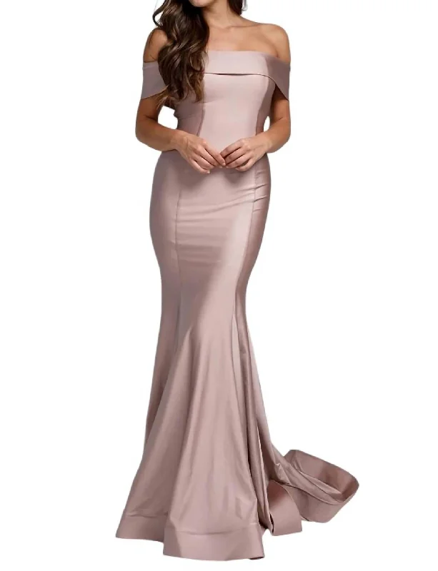 Women's Asymmetrical DressesOff Shoulder Mermaid Dress In Dusty Rose