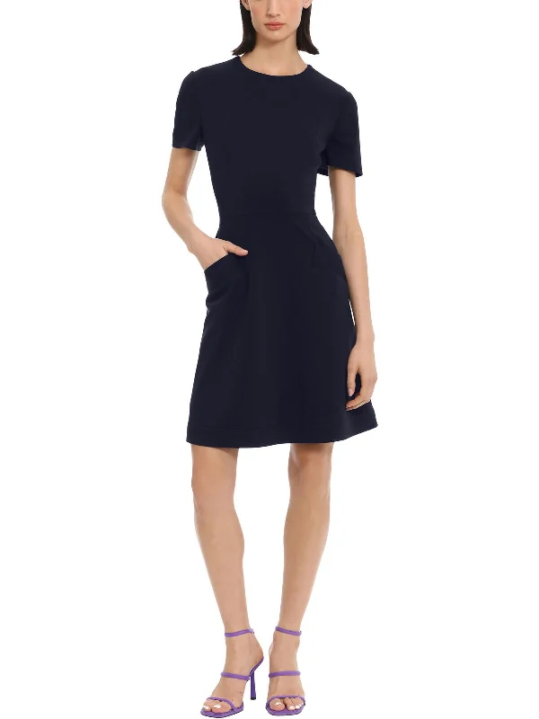 Women's Collarless DressesPlus Womens Career Pocket Wear To Work Dress