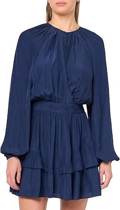 Women's Rounded-Neck DressesRamona Dress In Spring Navy