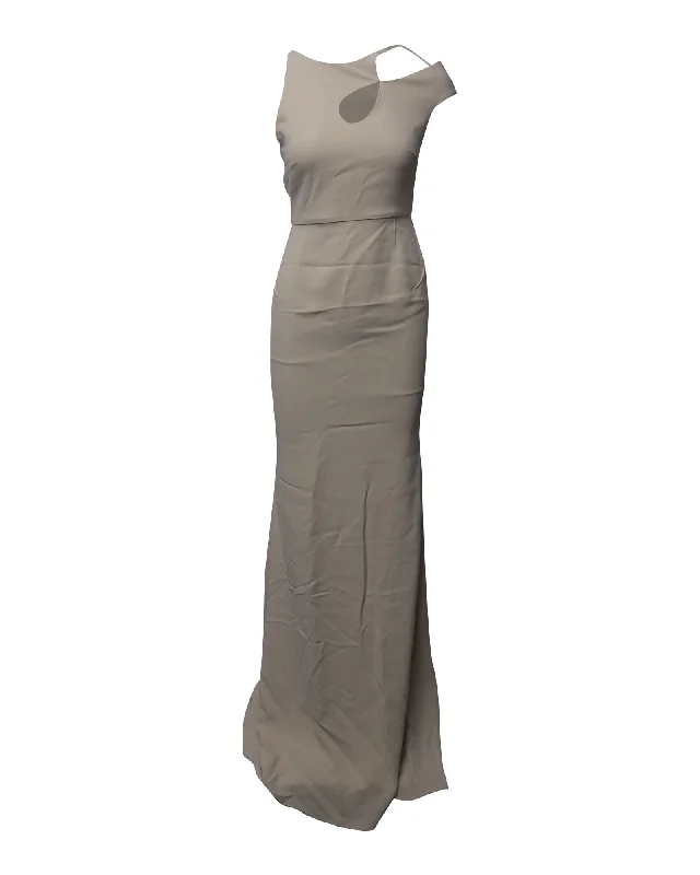 Women's Sweetheart-Neck DressesRoland Mouret Cut Out Shoulder Long Dress in Cream Viscose