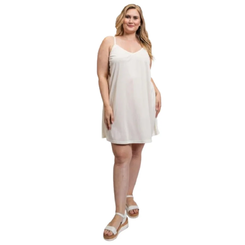 Women's Low-Neck DressesV-neck slip dress with adjustable straps