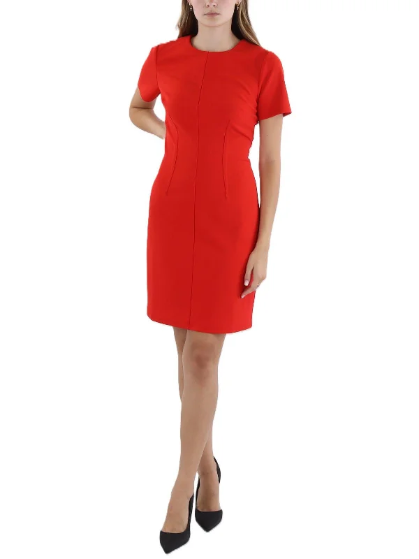 Women's One-Shoulder DressesWomens Fitted Above Knee Sheath Dress