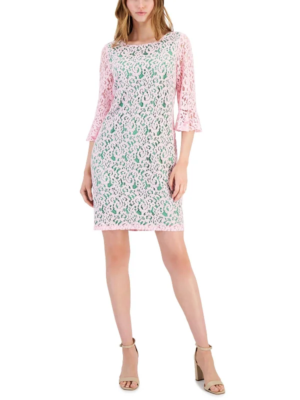 Women's Fit and Flare DressesWomens Lace Embroidered Sheath Dress