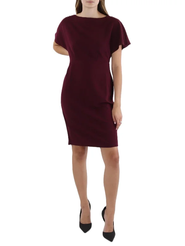 Women's Square-Neck DressesWomens Pintuck Above Knee Shift Dress