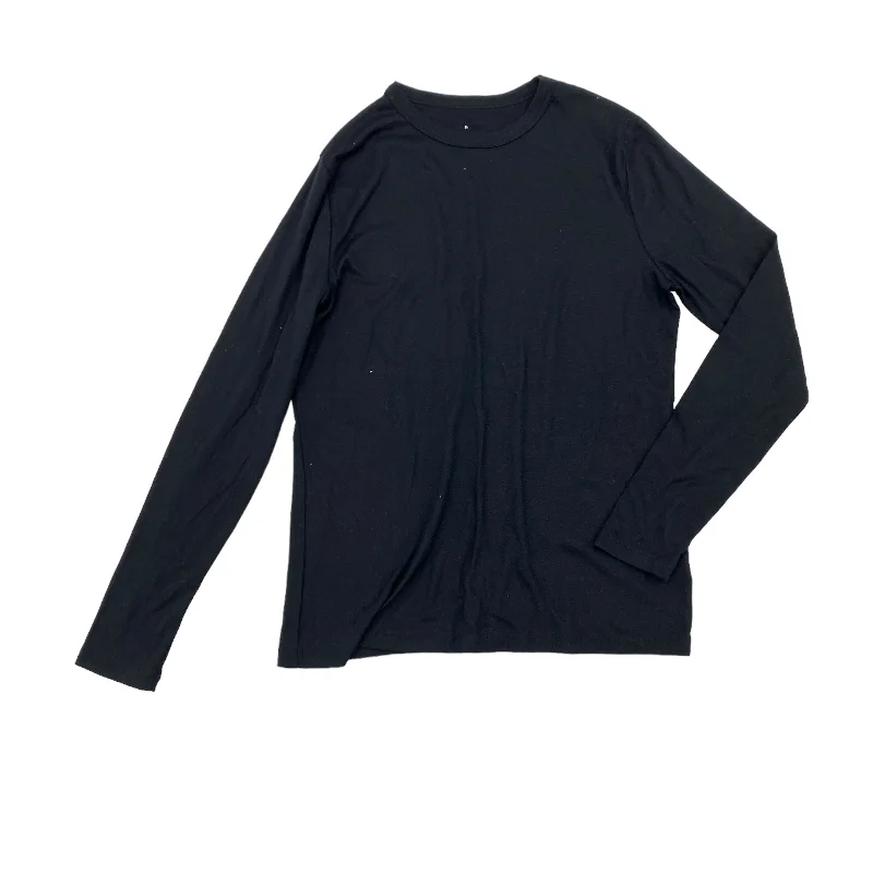 Women's Blouse with ShirringBLACK TOP LS BASIC by A NEW DAY Size:L