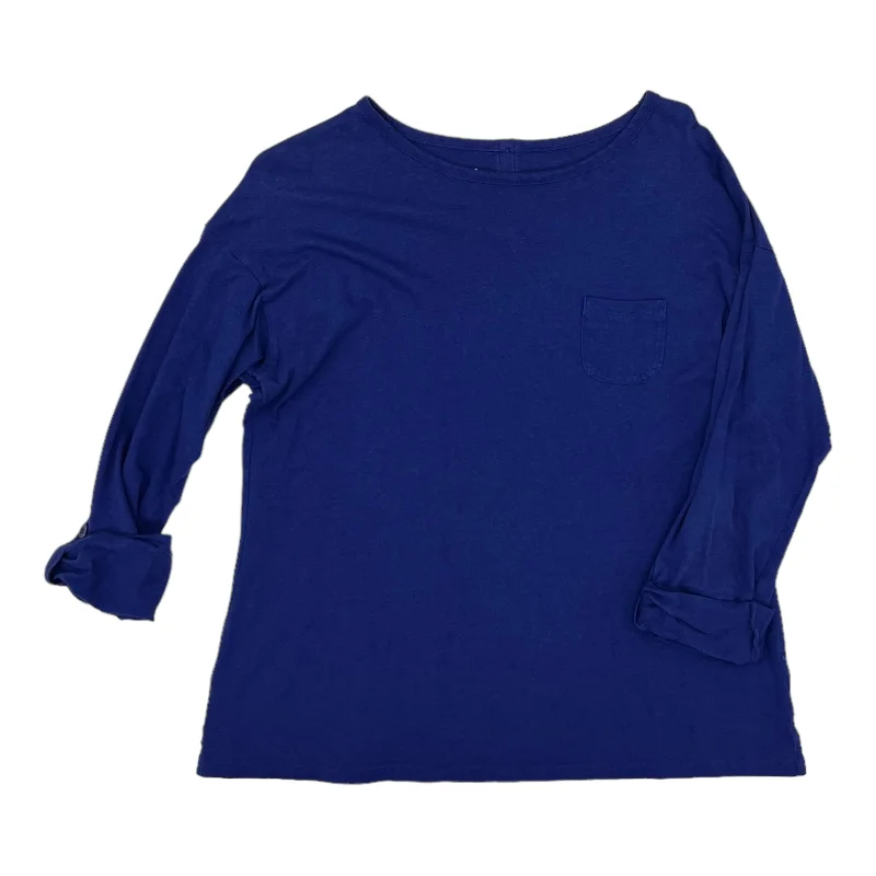 Women's Blouse with Peter Pan CollarBLUE TOP LS by TALBOTS Size:PETITE L