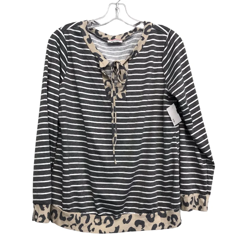 Women's Blouse with U-Shaped CollarCAMOUFLAGE PRINT TOP LS by ANDREE BY UNIT Size:M