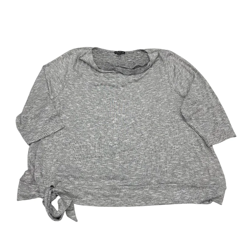 Women's Blouse with FlouncesGREY TOP 3/4 SLEEVE by LANE BRYANT Size:4X