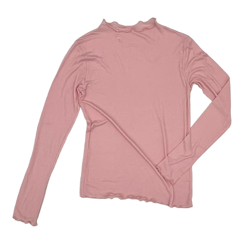 Women's Blouse with Narrow CollarPINK TOP LS by MONO B Size:M