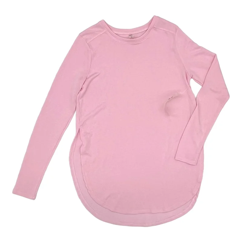 Women's Blouse with V-Shaped CollarPINK TOP LS by MONO B Size:S