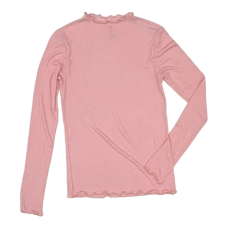 Women's Blouse with Wide CollarPINK TOP LS by MONO B Size:S