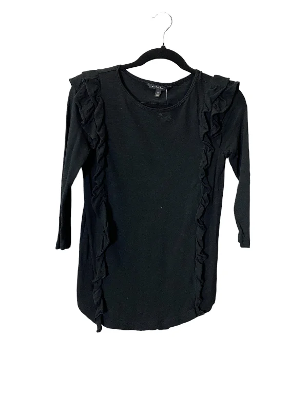 Women's Blouse with ZipperTop 3/4 Sleeve By Banana Republic In Black, Size: Xs