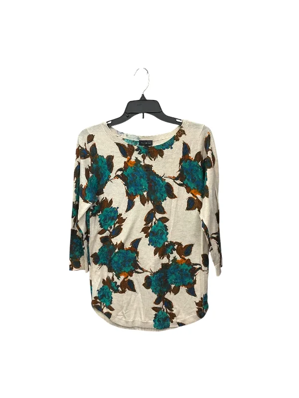 Women's Blouse with Notched CollarTop 3/4 Sleeve By Limited In Multi-colored, Size: S