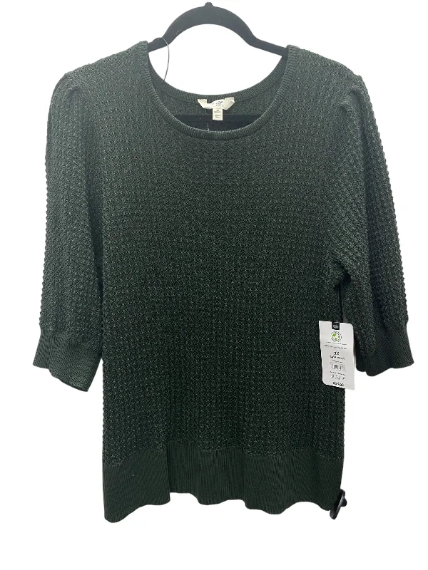 Women's Round-Neck BlouseTop 3/4 Sleeve By Terra & Sky In Green, Size: 3x