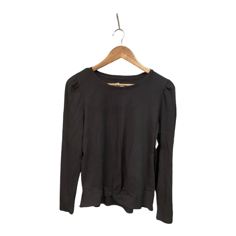 Women's Blouse with Shirt CollarTop Long Sleeve Basic By Nine West In Black, Size: M