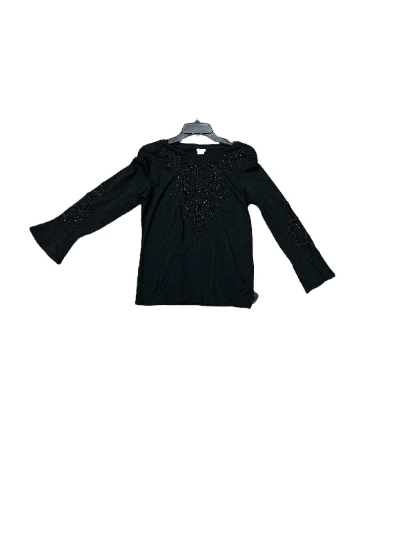 Women's Blouse with SequinsTop Long Sleeve By Chicos In Black, Size: S