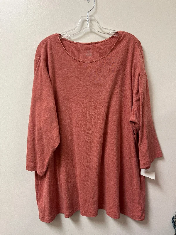 Women's Blouse for Casual WearTop Long Sleeve By Cj Banks In Red, Size: 3x