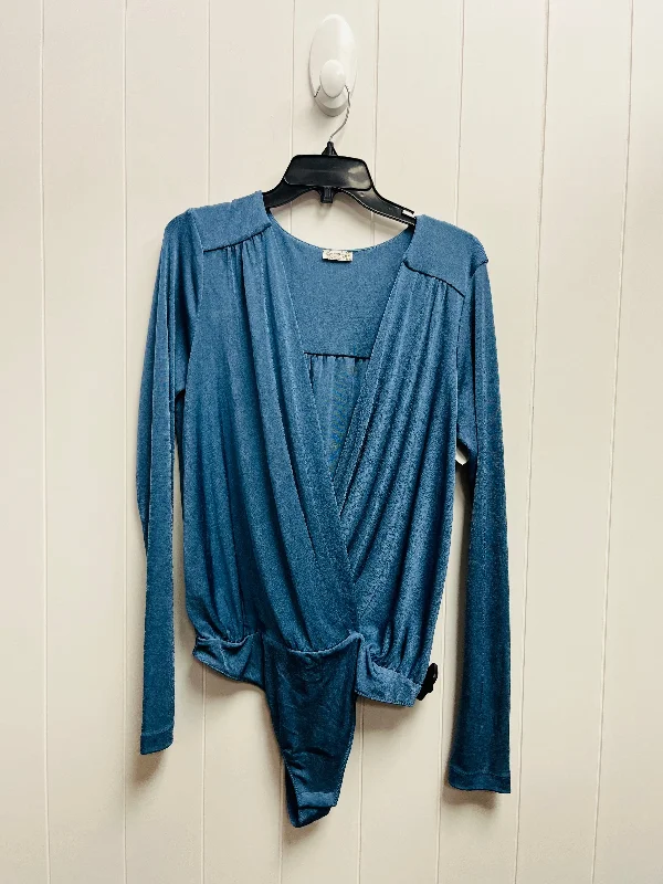 Women's Sleeveless BlouseTop Long Sleeve By Free People In Blue, Size: Xl