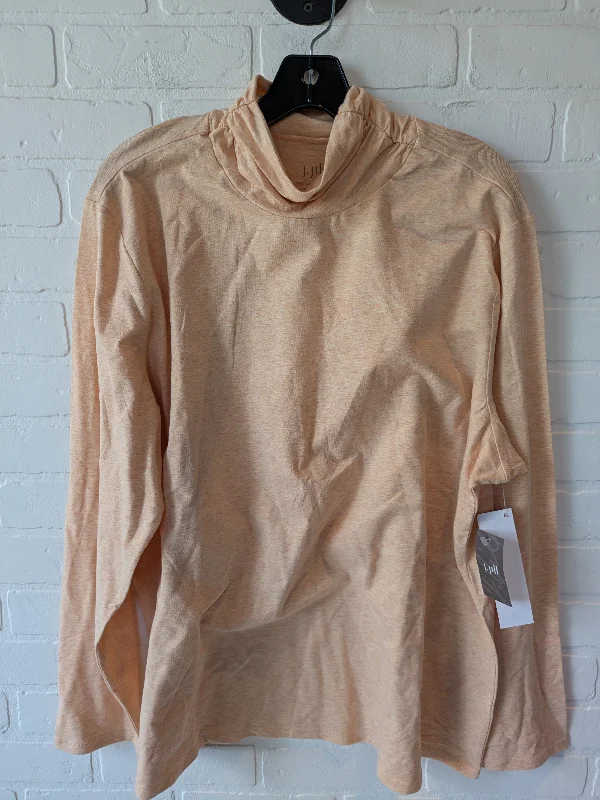 Women's Blouse with Peter Pan CollarTop Long Sleeve By J. Jill In Orange, Size: 3x