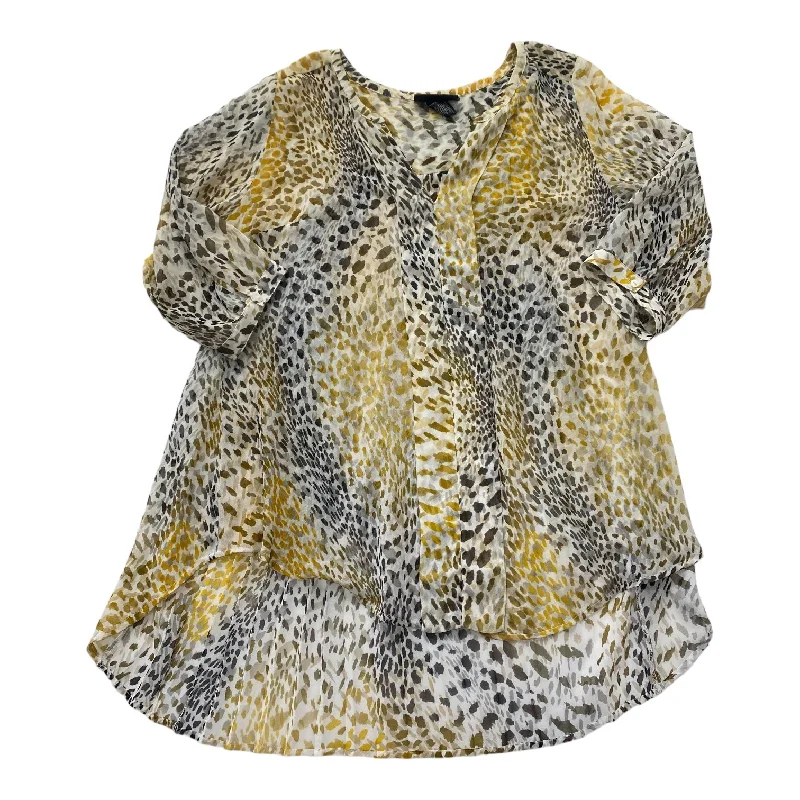 Women's High-Neck BlouseTop Long Sleeve By Lane Bryant In Animal Print, Size: 3x