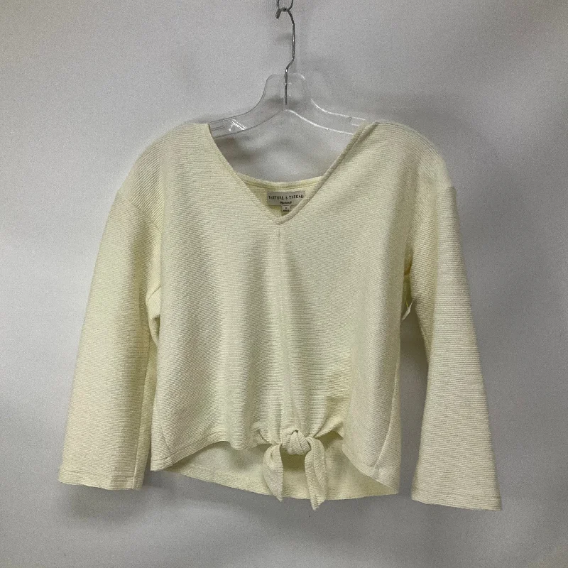 Women's Long-Sleeve BlouseTop Long Sleeve By Madewell In Cream, Size: S