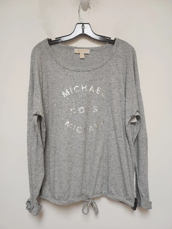 Women's Blouse for Casual WearTop Long Sleeve By Michael By Michael Kors In Grey, Size: Xl