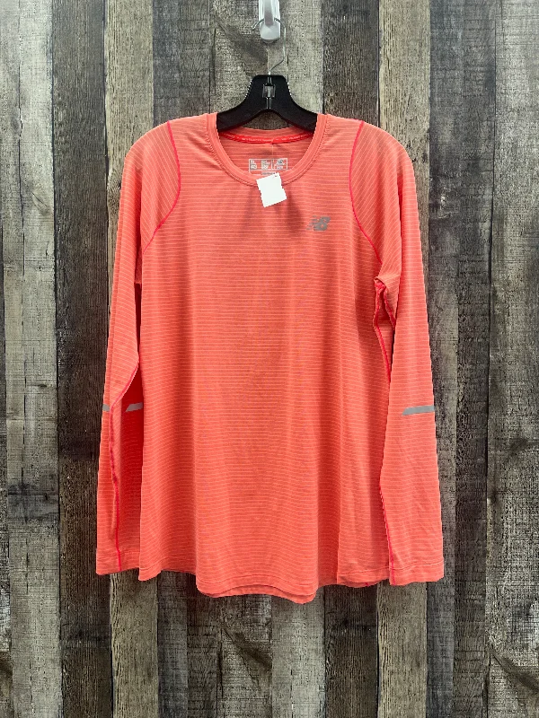 Women's Blouse with Shawl CollarTop Long Sleeve By New Balance In Orange, Size: L